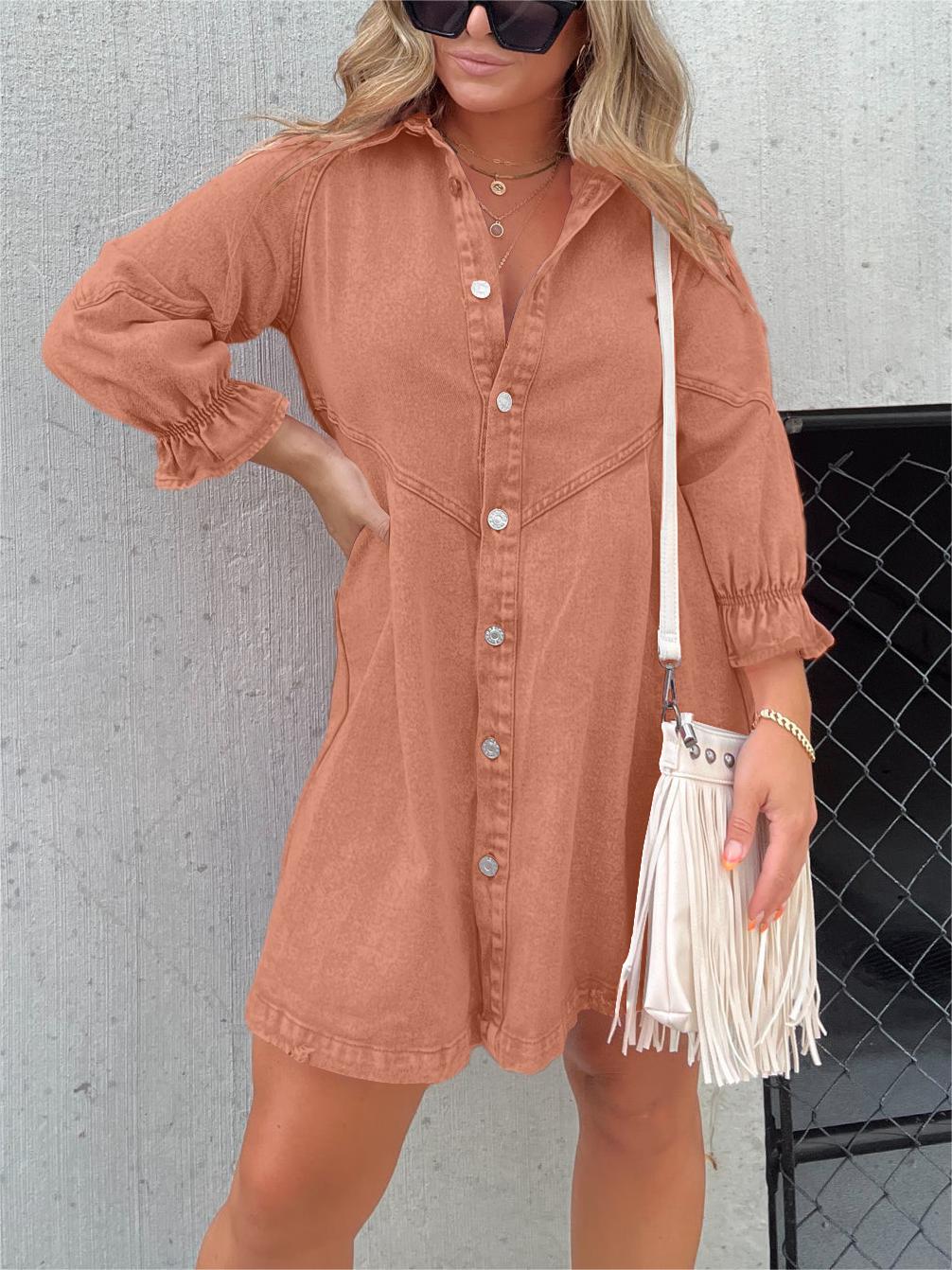 Robe jean manches bouffantes - Safi - Little Paris