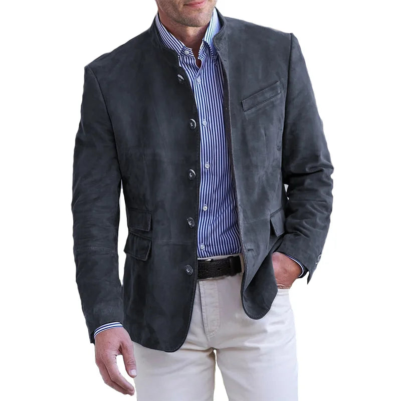 Blazer en suédine à col - Hugo - Little Paris