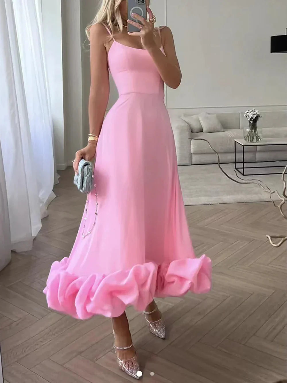 Robe midi avec volant et bustier - Besma - Little Paris