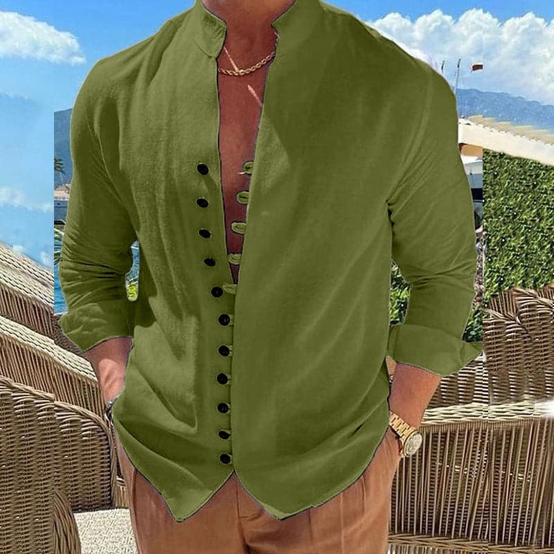 Chemise en coton avec une patte de boutonnage - Ryan - Little Paris