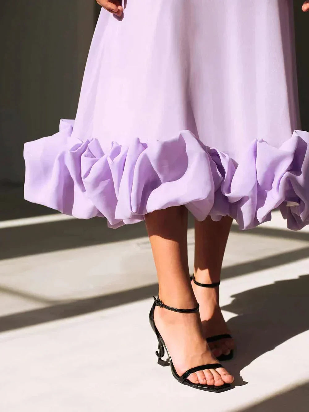 Robe midi avec volant et bustier - Besma - Little Paris