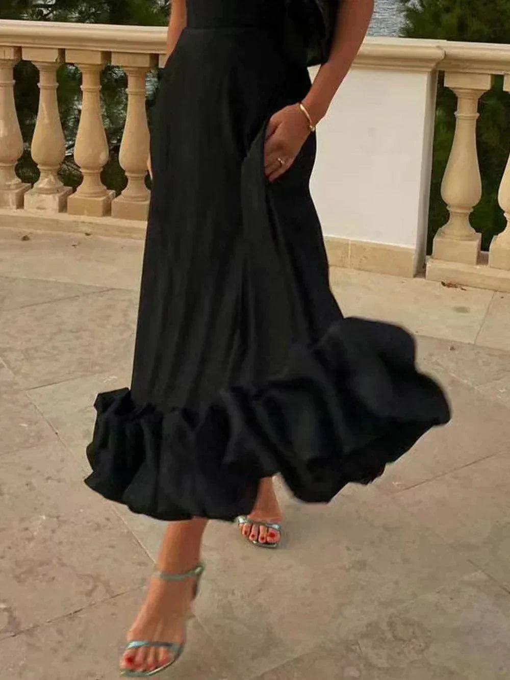 Robe midi avec volant et bustier - Besma - Little Paris