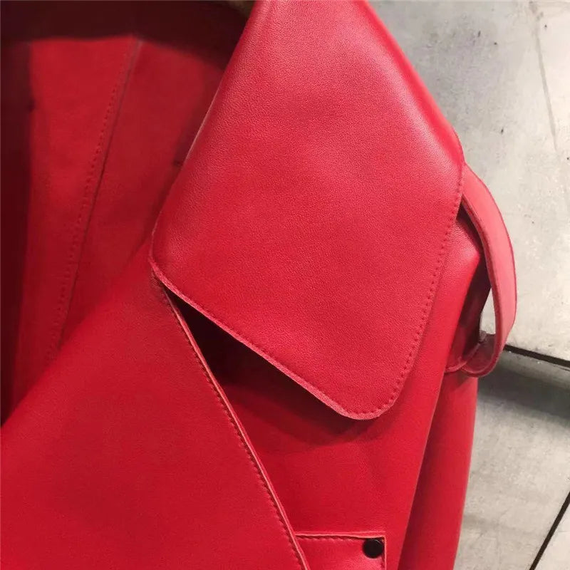 Veste en cuir rétro élégante - Oufilla