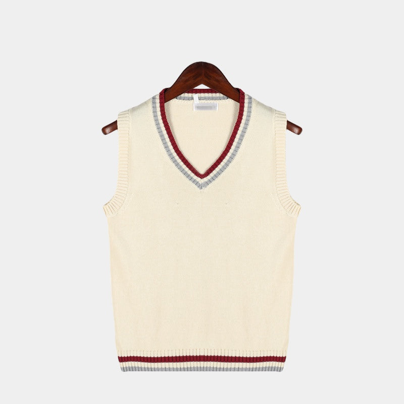 V-neck Striped Vest - Done - Little Paris