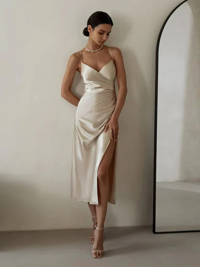 Robe en satin - Gaia - Little Paris