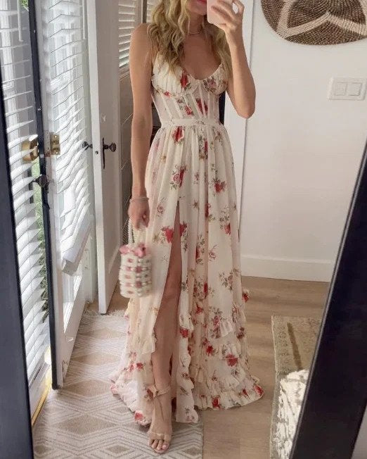 Robe à fleurs sans manches - Romina - Little Paris