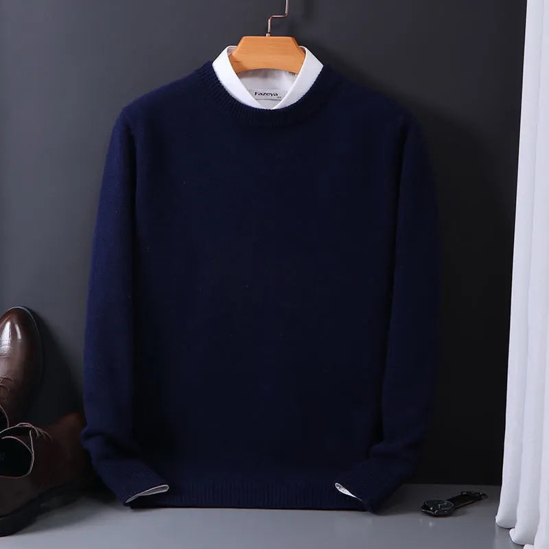 Pull col rond en cachemire & laine mérinos - Xavi - Little Paris