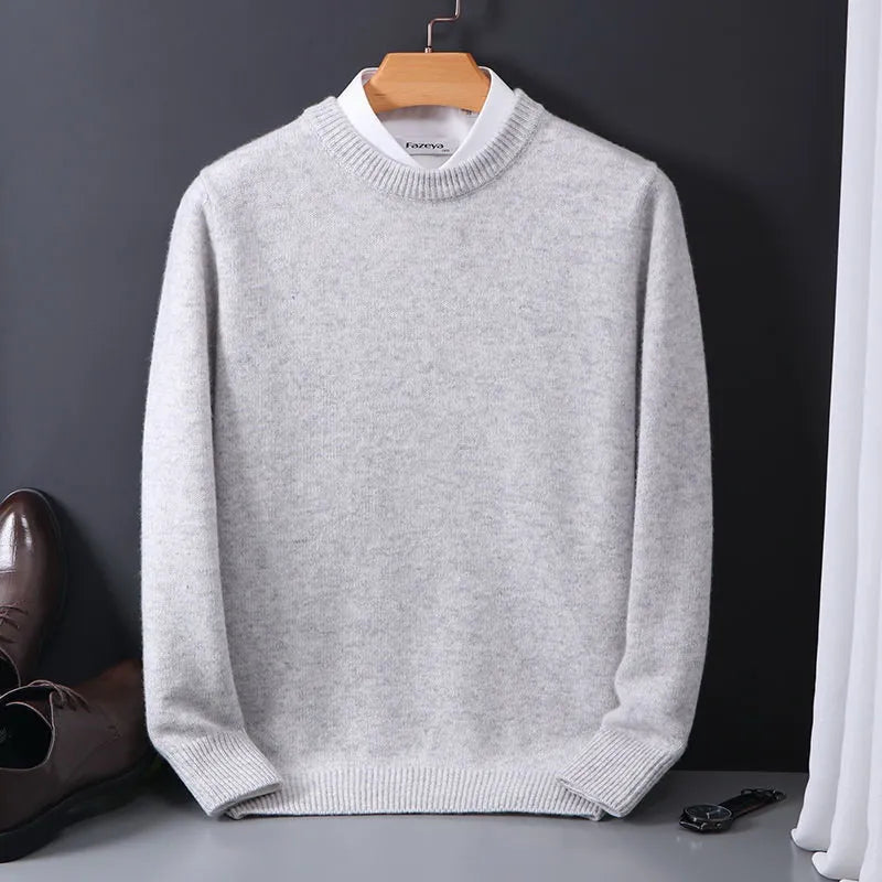 Pull col rond en cachemire & laine mérinos - Xavi - Little Paris
