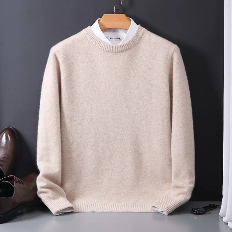 Pull col rond en cachemire & laine mérinos - Xavi - Little Paris