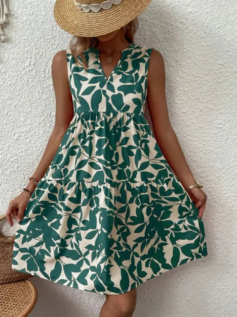 Robe fleurie à encolure en V - Sibel - Little Paris