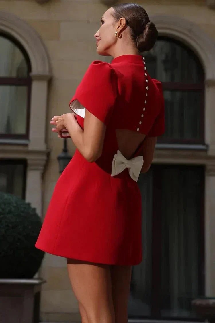 Robe courte avec manches pétale délicates - Sélène - Little Paris
