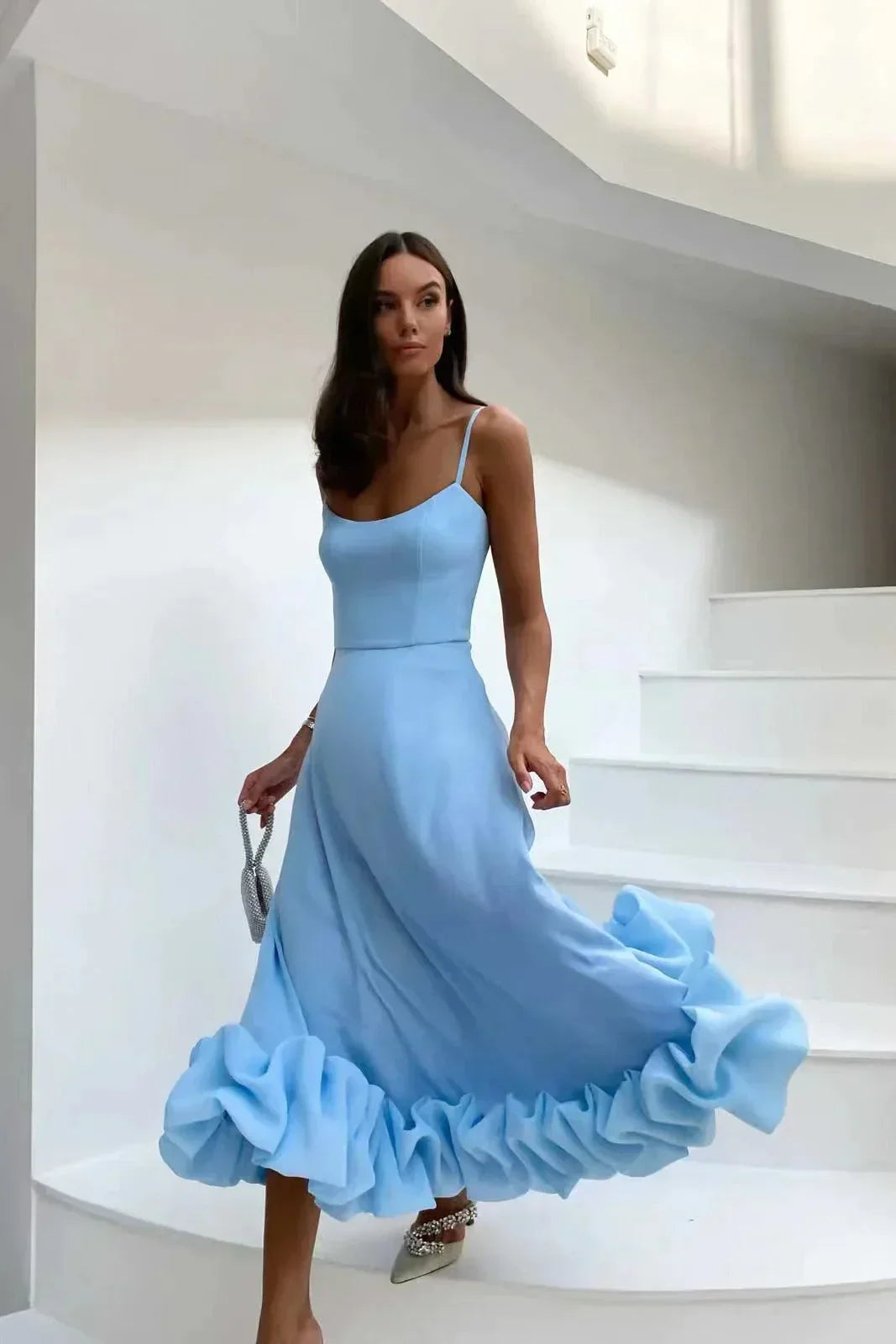 Robe midi avec volant et bustier - Besma - Little Paris