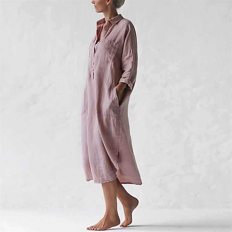 Robe Midi Ample en Lin – Soeri - Little Paris
