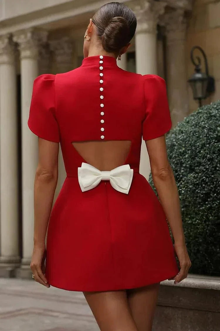 Robe courte avec manches pétale délicates - Sélène - Little Paris
