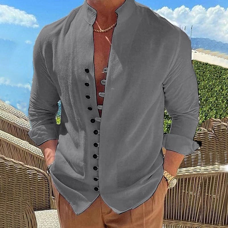 Chemise en coton avec une patte de boutonnage - Ryan - Little Paris