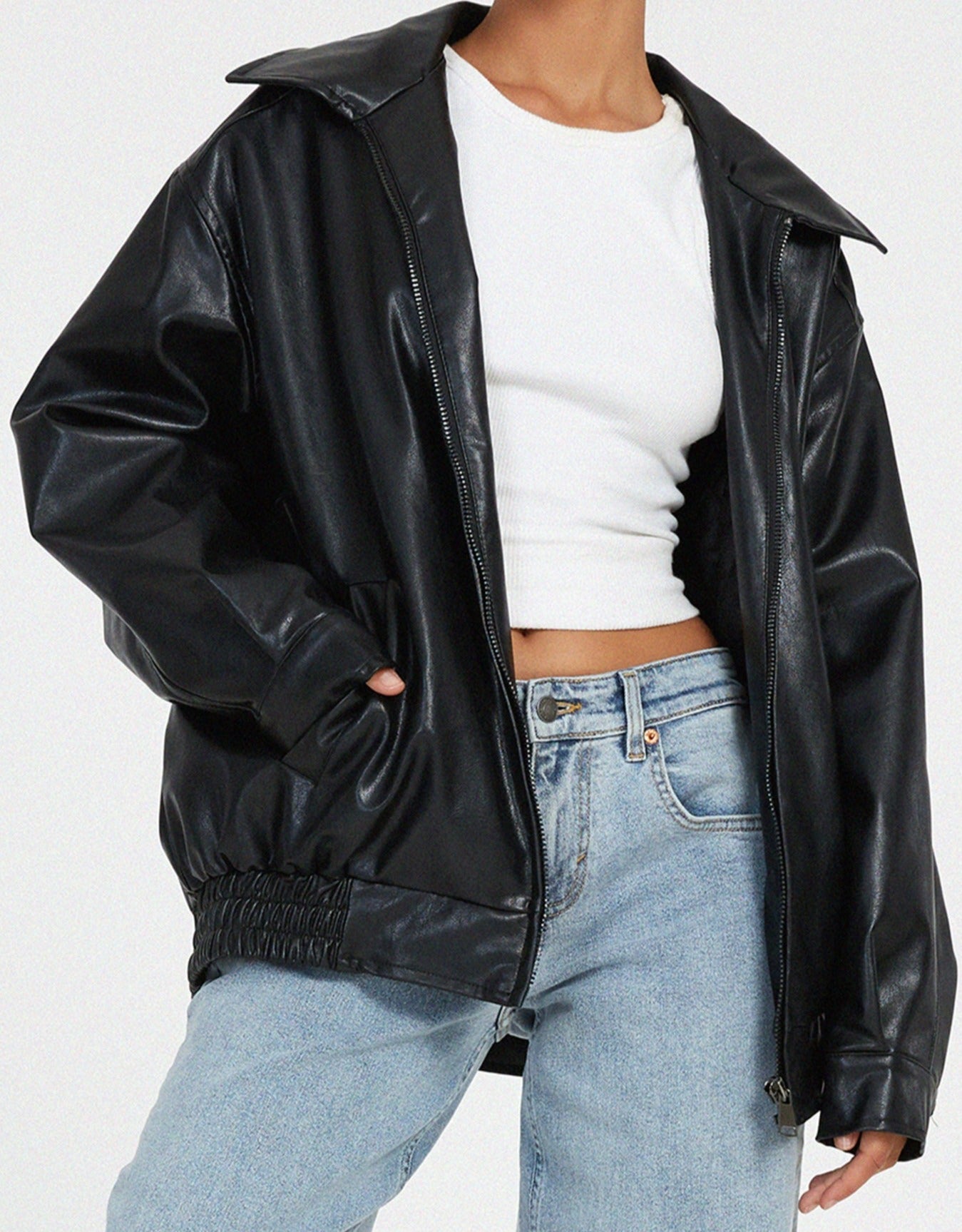 Manteau Veste en cuir oversize  - Jill - Little Paris
