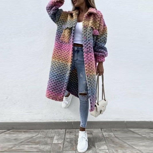 Manteau long et chaud multicolore - Hatice - Little Paris