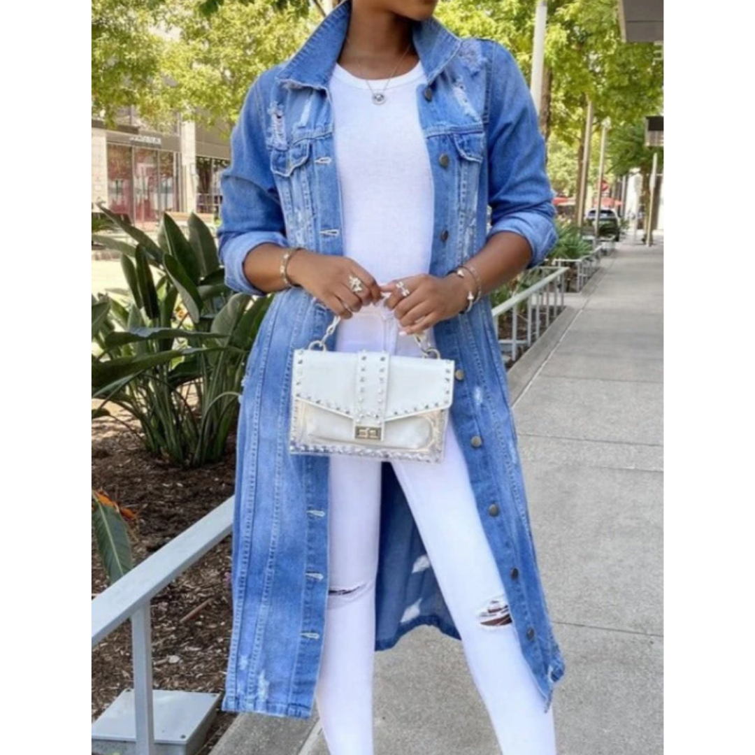 Veste Longue Denim - Nijn - Little Paris