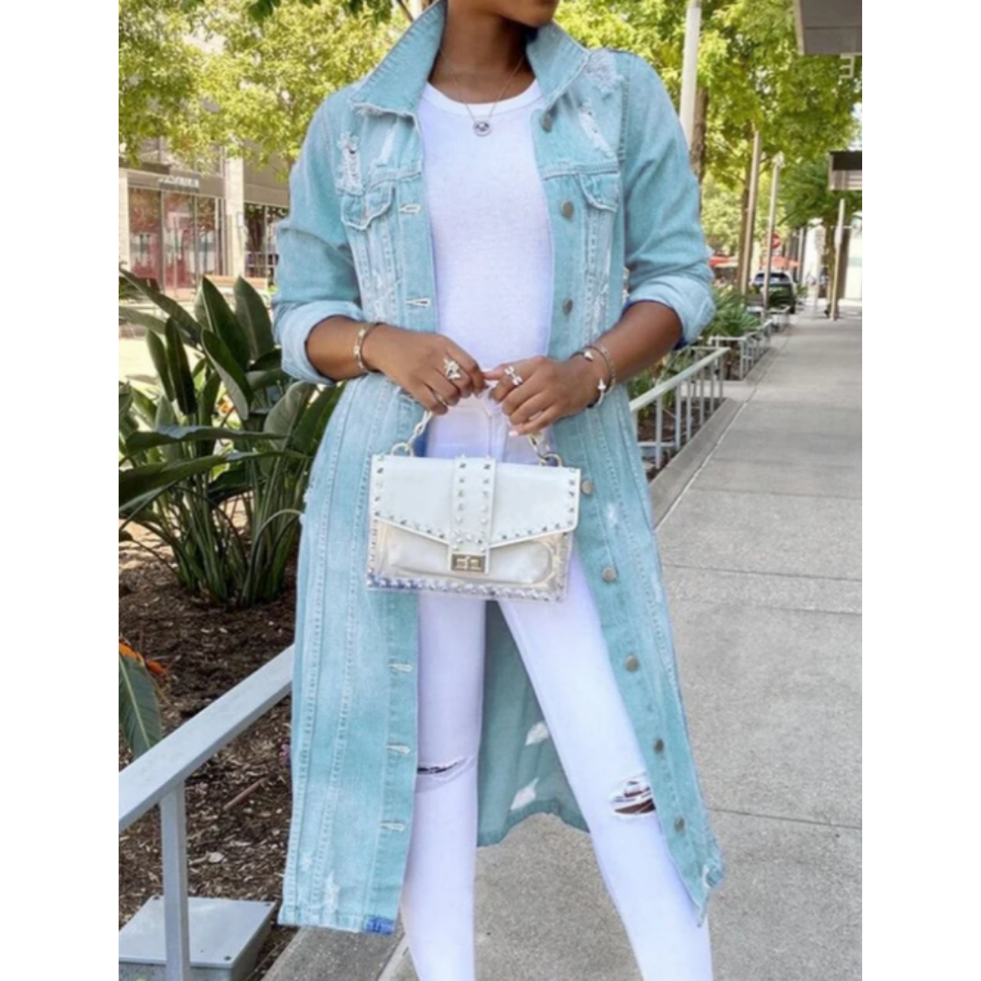 Veste Longue Denim - Nijn - Little Paris