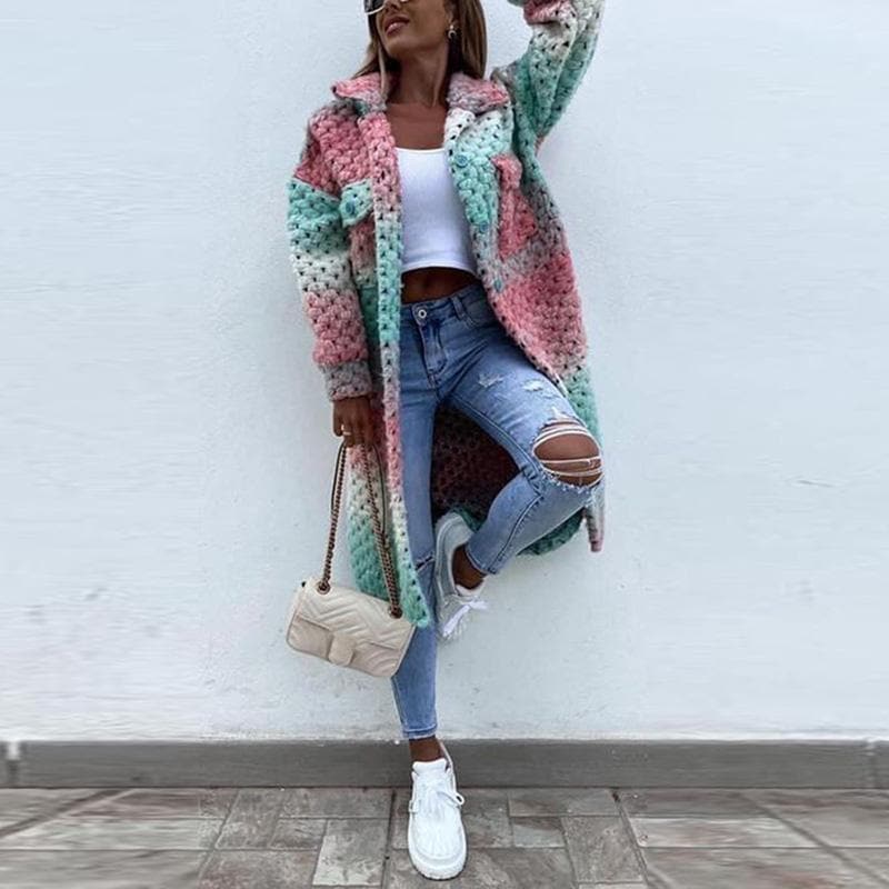 Manteau long et chaud multicolore - Hatice - Little Paris