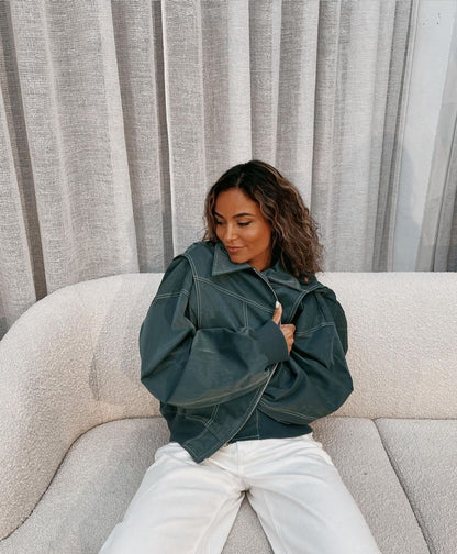 Blouson bomber en cuir - Cherie - Little Paris