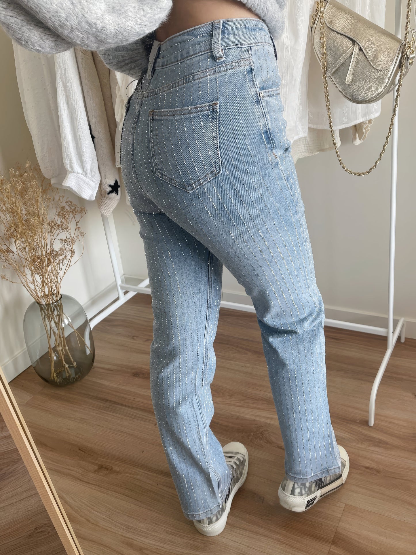 Pantalon Jean pailleté pour femmes - Pelly - Little Paris