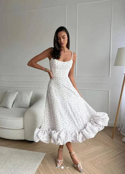 Robe midi avec volant et bustier - Besma - Little Paris