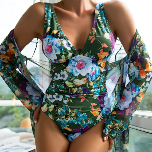 Maillot De Bain Une Pièce Avec Superposition - Blen - Little Paris
