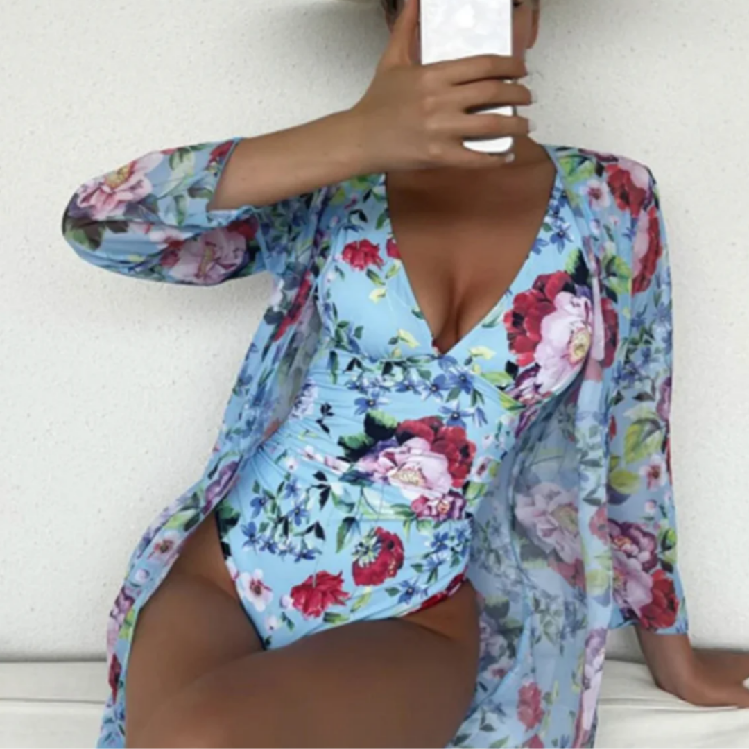Maillot De Bain Une Pièce Avec Superposition - Blen - Little Paris