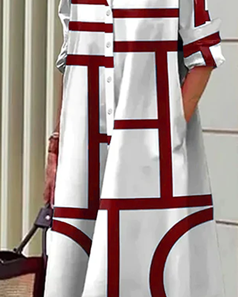 Robe à motifs géométriques avec poches intégrées - Estelle - Little Paris
