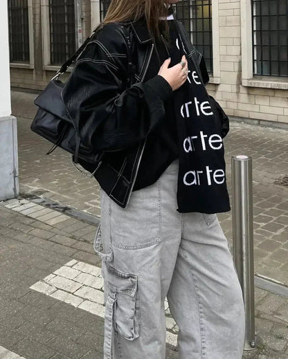 Blouson bomber en cuir - Cherie - Little Paris