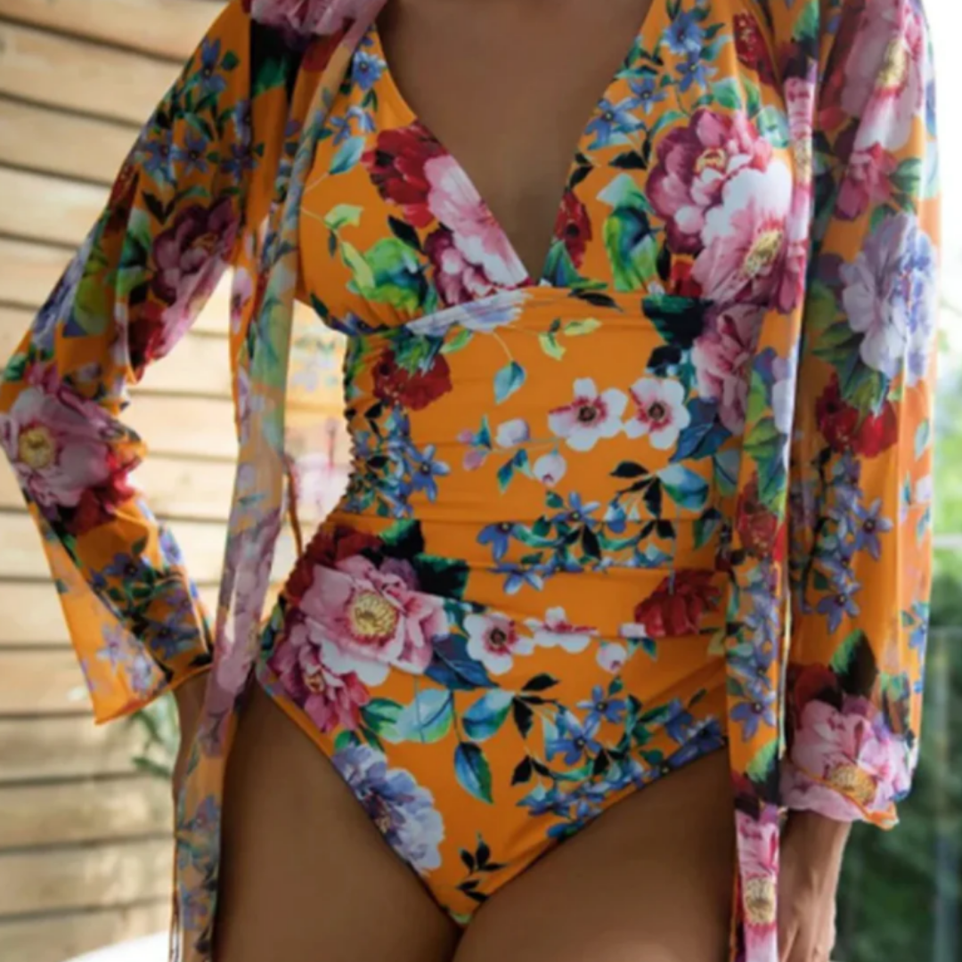 Maillot De Bain Une Pièce Avec Superposition - Blen - Little Paris