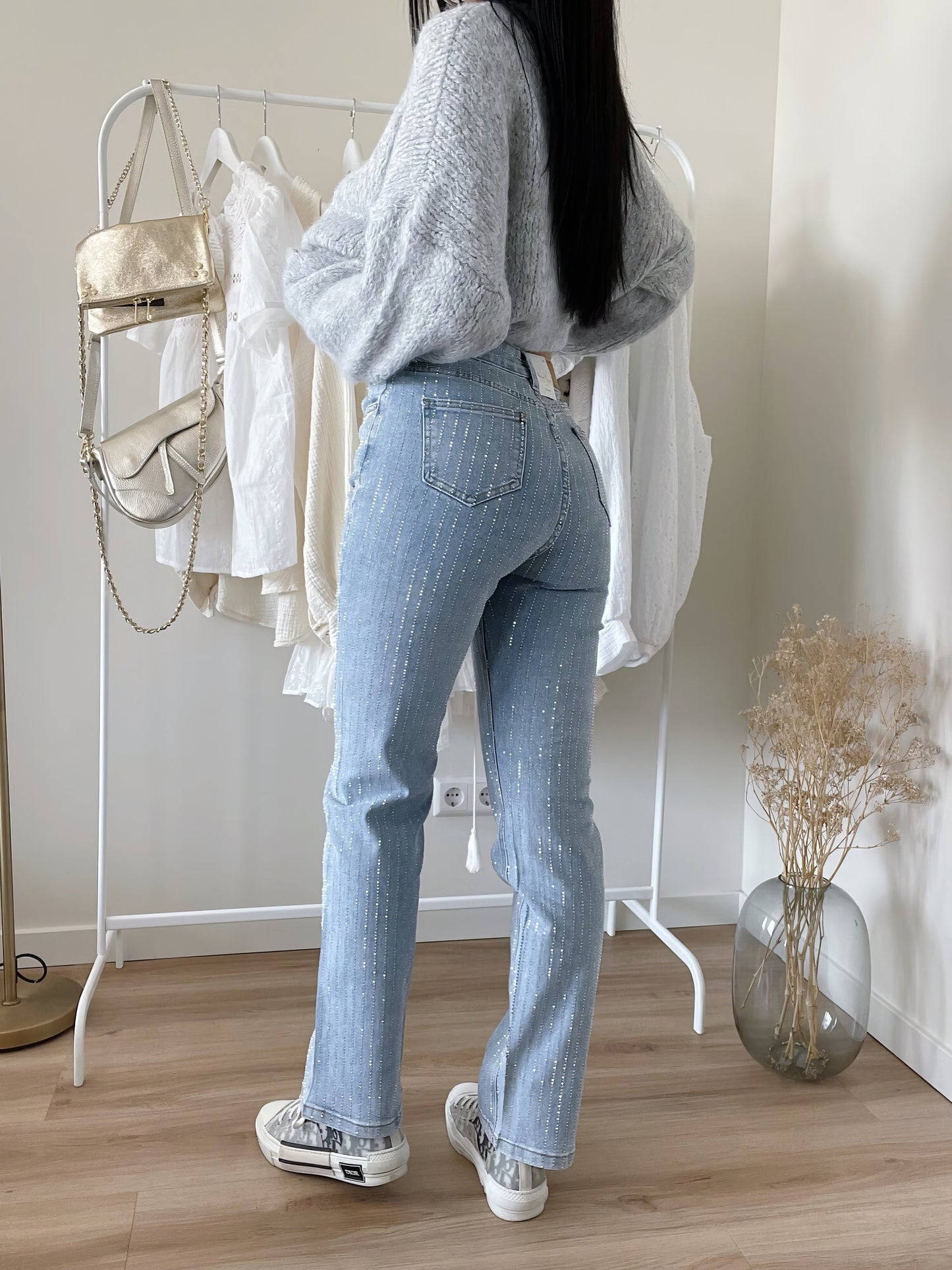 Pantalon Jean pailleté pour femmes - Pelly - Little Paris