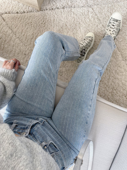 Pantalon Jean pailleté pour femmes - Pelly - Little Paris