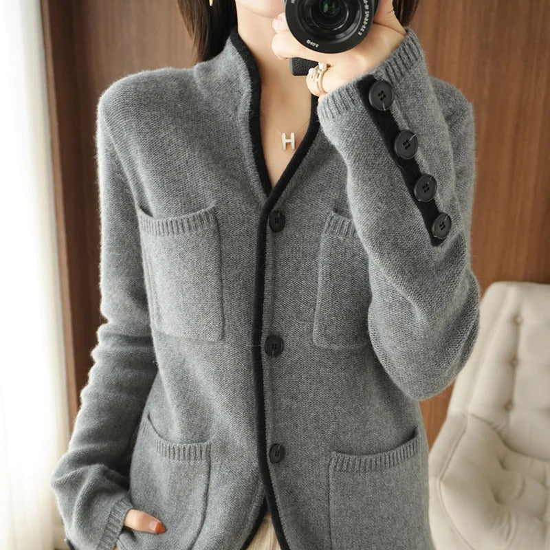 Veste en laine cachemire avec boutonnage - Gerin - Little Paris