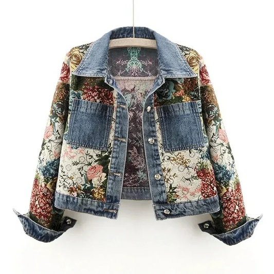 Veste en jean à imprimé floral - Sabine - Little Paris