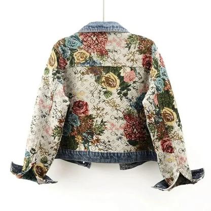 Veste en jean à imprimé floral - Sabine - Little Paris
