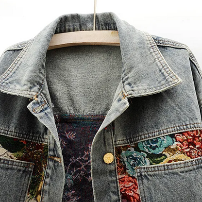 Veste en jean à imprimé floral - Sabine - Little Paris