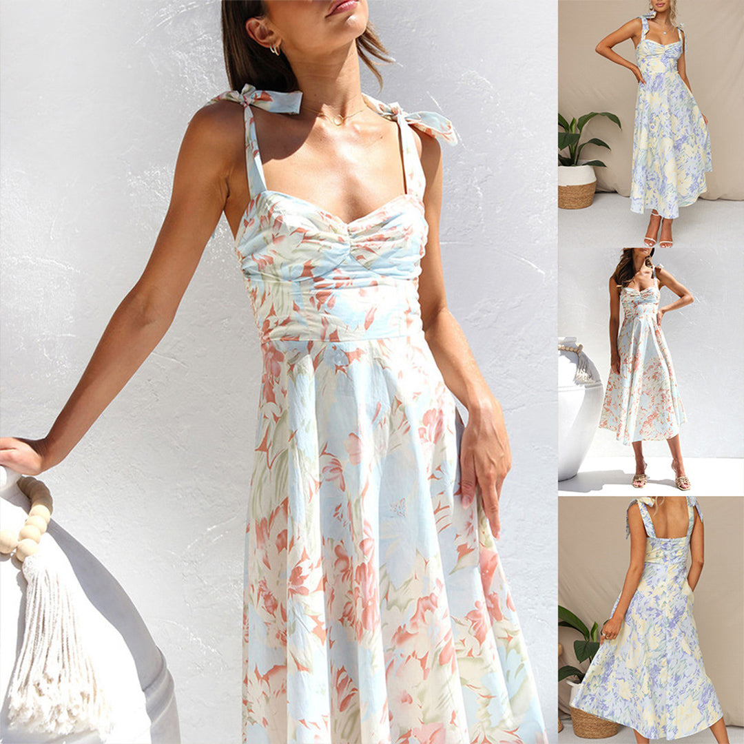 Robe mi-longue à fleurs - Robin - Little Paris