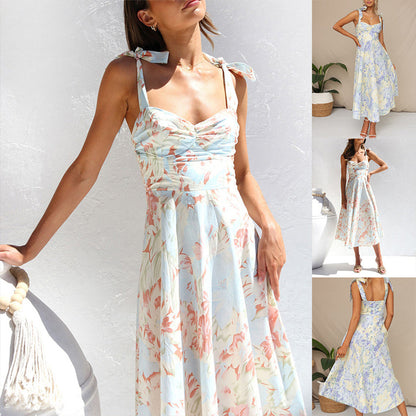 Robe mi-longue à fleurs - Robin - Little Paris