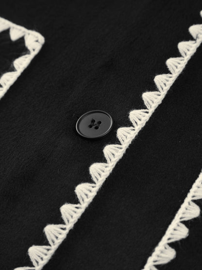 Veste à contraste accompagnée d'une écharpe - Belli - Little Paris