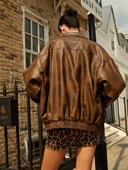 Veste en cuir au style vintage - Mou - Little Paris