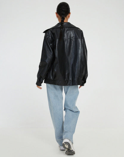 Manteau Veste en cuir oversize  - Jill - Little Paris