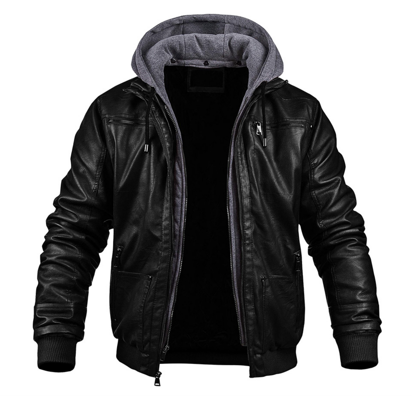 Veste en cuir à capuche - Rodney - Little Paris