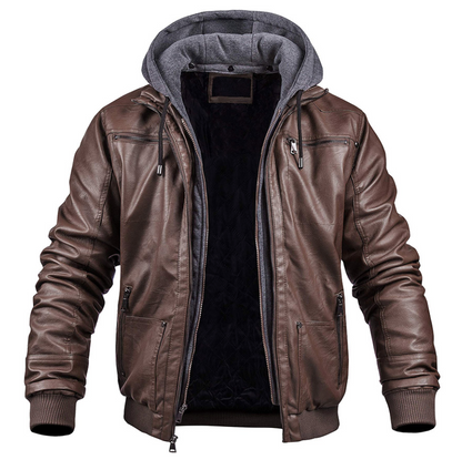 Veste en cuir à capuche - Rodney - Little Paris