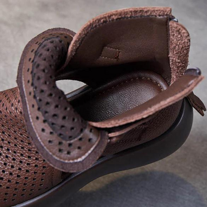 Sandales Design Aéré en Cuir Véritable - Meno - Little Paris