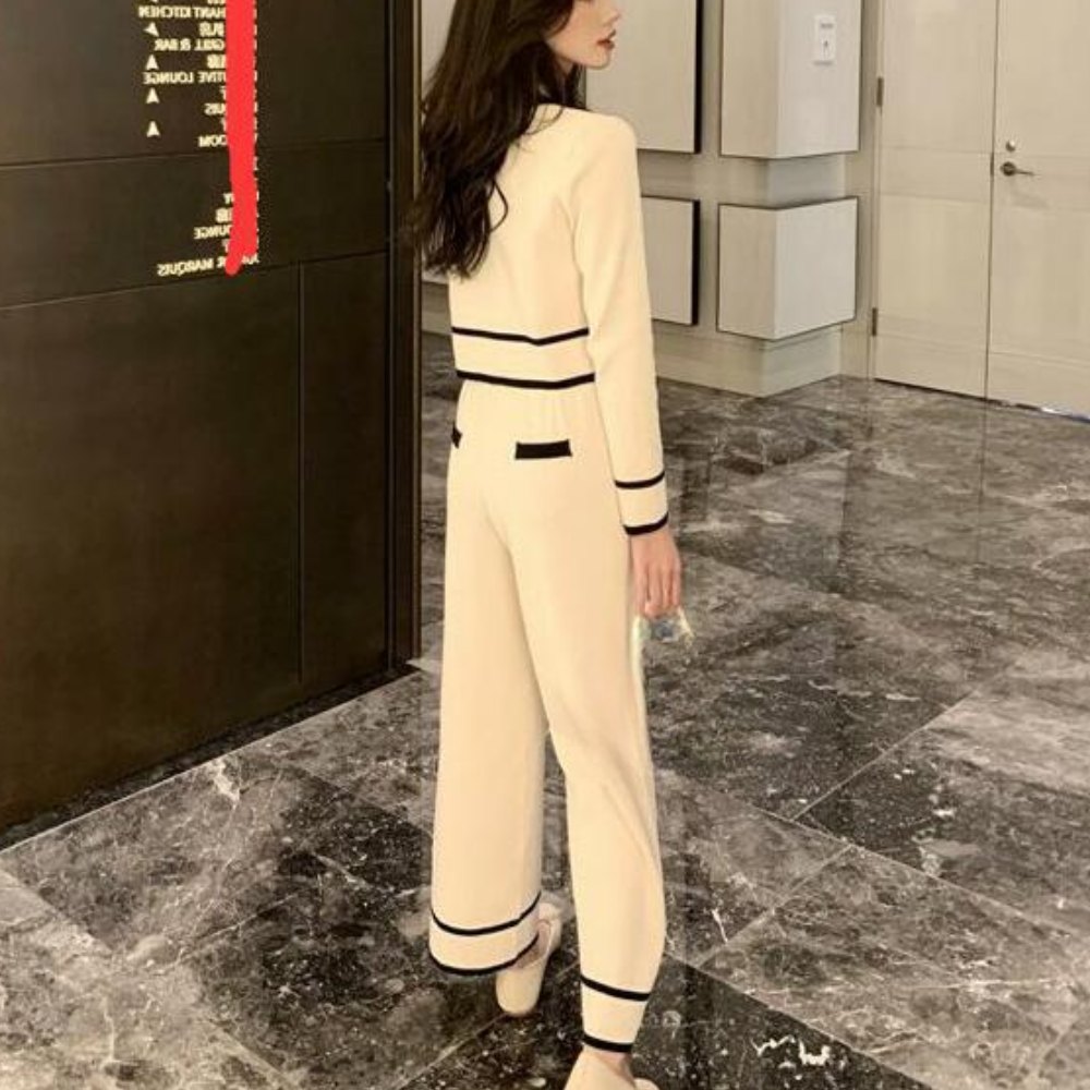 Ensemble douillet en tricot - Wit - Little Paris