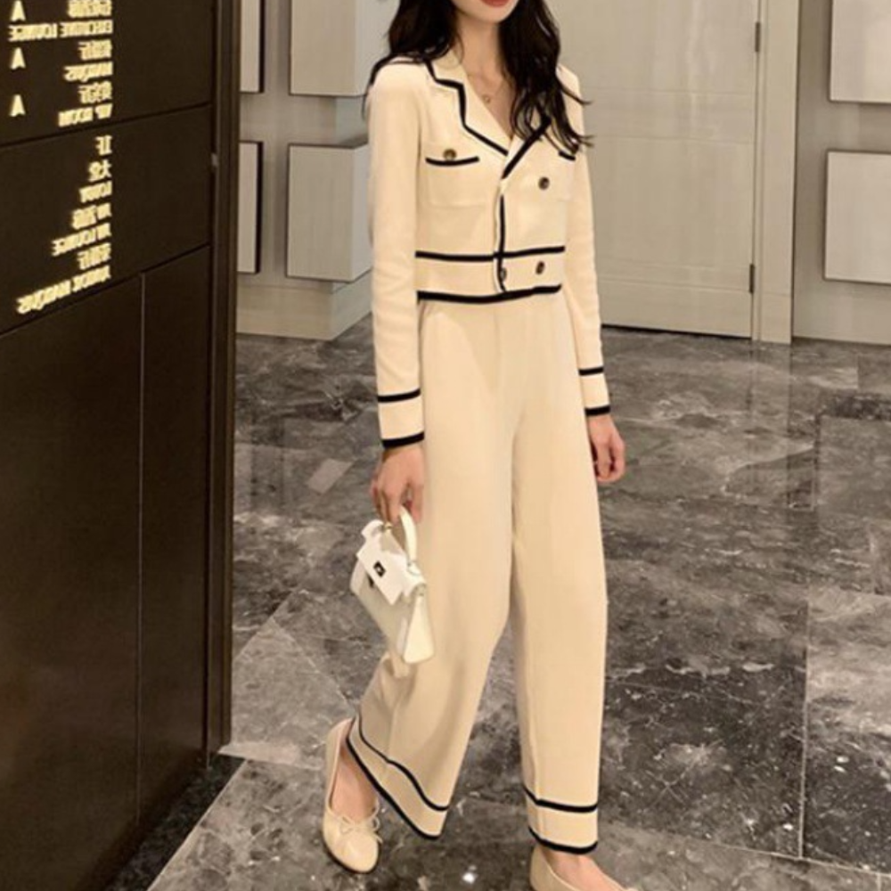 Ensemble douillet en tricot - Wit - Little Paris