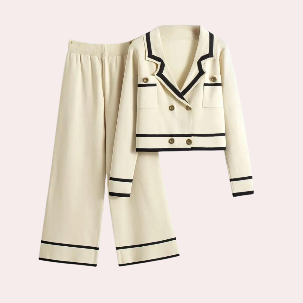 Ensemble douillet en tricot - Wit - Little Paris