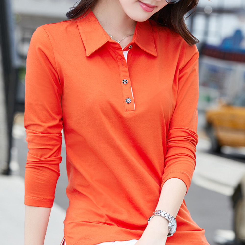 Polo femme manches longues – Angeli - Little Paris